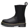Botines Chelsea 2976 con Cremallera Lateral para Mujer, Botas de Motocicleta de Suela Gruesa, Cuero Crazy Horse de Primera Capa, Suela de Plataforma, Banda Elástica