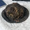 Sombrero de Pescador Lavado Vintage de Doble Cara Reversible con Estampado de Leopardo Retro Americano para Hombres y Mujeres, Estilo Veraniego Que Hace que la Cara Parezca Más Pequeña, Sombrero de Cubo Estilo Ropa de Trabajo