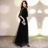 Vestido Negro de Noche para Mujer, Nuevo Estilo de Banquete, Vestido Adelgazante para Anfitriona, Vestido Diario para Fiesta de Sociedad