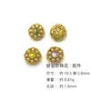 Acessórios de Prata S925 Banhada a Ouro 24K Inseridos com Pétalas de Turmalina Natural Trevo de Quatro Folhas Contas Acessórios para Pulseira DIY da Marca