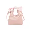 2026 Verano Nuevo Bolso de Mano Mini de Encaje para Niña Lazo Lunares Lápiz Labial Bolso Bandolera Cruzado de Hombro