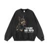 American high street Dubin cão impresso pesado suéter com capuz homens e mulheres desgastado solto casal manga longa moletom com capuz camiseta moda