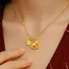 Collar de Conchas Cadena para Clavícula para Mujer, Signo Zodiacal Caballo, Corazón Dorado, Colgante de Flor de Lujo Ligero, Caballo Elegante, Símbolo de Riqueza, Cobre Rojo