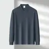 Camisa Polo de manga comprida cor sólida opcional multicolorida masculina outono novo estilo solta versátil casual gola lapela camiseta top comércio exterior