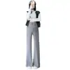 Pantalones de Cachemira Sintética para Mujeres Embarazadas Otoño e Invierno 2024 Pantalones de Pierna Ancha Otoño Pantalones Rectos Otoño para Mujeres Embarazadas