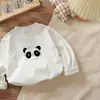Ropa Infantil Unisex de Primavera y Otoño Camiseta Bebé Elegante Personalidad Infantil Tendencia Estilo Coreano Polar Panda de Dibujos Animados Lindo Camiseta Base