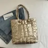 Nova Bolsa de Algodão Outono e Inverno Bolsa Feminina Grande Capacidade Bolsa para o Trabalho Casual Viagem Bolsa de Ombro Nicho Leve Bolsa Tote