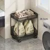 Estante de Almacenamiento para Baño, Estante de Almacenamiento de Huecos de Múltiples Niveles, Carrito de Piso para Detergente de Lavandería junto a la Lavadora en el Inodoro