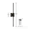 Lámpara de pared recargable de acrílico, lámpara de noche de hotel, lámpara de dormitorio, lámpara de pasillo, lámpara con frente de espejo de cristal, lámpara de pared LED sin cables