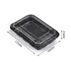 Sanze Caja de Almuerzo Prefabricada Desechable de Plástico PP Engrosado para Verduras Material para Olla Caliente Caja con Correa Exterior Perforada Rectangular