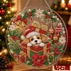 Nueva Corona de Navidad de Papá Noel Colgante Decoración Navidad Acrílico Perla Diamante Pintura Colgante