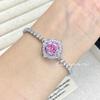 Pulsera de Flor Cepapalacha Rosa del Milenio Octogonal High Sense Incrustada con Diamante de Alto Carbono Pulsera de Diamante Rosa Púrpura