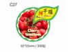 Etiquetas autoadhesivas desechables para frutas, fresas, cerezas, naranjas, sellado, impresión a color, etiquetas de marca registrada al por mayor