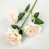 3 Rosas de Cabeza Única con Bordes Rizados, Rosas de Diamante para Arreglos de Pasillo de Boda, Flores Artificiales, Decoración de Pared de Flores de Moda, Flores Simuladas para Celebraciones de Boda