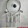 Gancho de Cozinha Deluxe Sem Furos Multifuncional Porta-Faca Prateleira de Armazenamento de Parede Nova para Tampa de Panela Doméstica TYmy