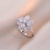 Anillo para Mujer Transfronterizo Micro-Incrustado Flor Giratorio Zircón Temperamento Estilo Cool Diamante Completo Anillo de Amor Joyería al Por Mayor
