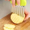 Aço Inoxidável Doméstico para Cortar Batata Manual Ondulado Cortador de Batata Frita Ferramentas de Cozinha Corte Criativo de Vegetais em estoque