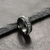 Anillo de moda para hombre de acero inoxidable simple, anillo para hombre giratorio de acero de titanio, abridor de botellas de cerveza, anillo de cadena, personalidad, pulsera negra para hombre