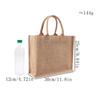 Bolsa de Linho Lisa, Bolsa Tote de Juta Vintage Lisa, Ecológica, Sensação de Luxo, Bolsa de Compras Simples, Personalizável