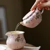 Conjunto de Chá Gongfu Cerâmica Miyagen Kohiki Kosai Hortênsia Bule para Uso Pessoal Gaiwan Xícara de Chá Xícara do Anfitrião