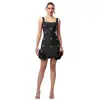 C7593 Transfronteiriço Aliexpress Amazon Moda Europeia e Americana Roupas Femininas Elegante Vestido Bodycon com Strass Saia Curta