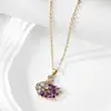 Popular collar con colgante de cisne europeo y americano para mujer, moderno collar de cisne con diamantes completos, cadena para la clavícula versátil de nicho con un toque de alta gama