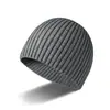 Fábrica de Gorros de Punto de Poliéster Venta al por Mayor Gorros de Lana para Otoño e Invierno, Gorros de Copa Redonda, Gorros de Color Sólido para Hombre, Gorros Protectores del Frío y Cálidos, Transfronterizo