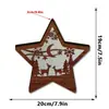 MZ1227-1248 Transfronteiriço; Enfeites de Natal em madeira com luz LED para decoração de mesa festiva