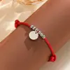Hongfei Cross-Border se especializa en Pulsera Redonda Geométrica Creativa de Acero Inoxidable para Mujer Estilo Ins Pulsera Personalizada DIY para Mujer
