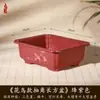 Maceta Rectangular Pequeña de Resina para Uso Doméstico, Cerámica de Imitación Arena Púrpura, Adecuada para Plantas Verdes, Bonsái de Árbol de Banyan, Venta al por Mayor