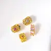 Acessórios de cristal DIY para pulseiras, contas espaçadoras douradas com areia, materiais para joias banhados a ouro cobre e acessórios de cordão feitos à mão