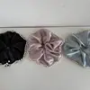 Scrunchie de Cetim com Contas Artesanal de Alta Qualidade Estilo Francês Temperamento Elegante Rabo de Cavalo Baixo Elástico de Tecido para Mulheres