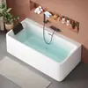 Bañera Japonesa Acrílica Cuadrada Independiente para Uso en Hogar en Apartamentos Pequeños de Inmersión Profunda Hotel Bañera Sin Costuras Mini Bañera