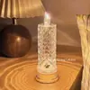2025 Nova Lâmpada Decorativa Romântica Criativa Rosa Luz Noturna de Cabeceira Luz para Dormir para Quarto Lâmpada Vela Eletrônica de Simulação