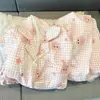 Pijama Fofo Estilo Japonês Cor Rubi para Mulheres, Estilo Ins Primavera e Outono Conjunto de Manga Longa e Calça Comprida, Menina Bonita Pode Usar Fora como Roupa de Casa