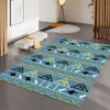 Tapete Minimalista Moderno para Sala de Estar, Tapete de Veludo Cristal para Mesa de Centro, Tapete de Luxo Leve de Alta Qualidade com Padrão de Folhas para Quarto ao Lado da Cama