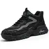 Zapatos de caña media para hombre Temporada Otoño/Invierno Parte superior de cuero Suela gruesa Antideslizantes Zapatos de papá Deportivos casuales de moda Zapatos de moda para ir a la escuela