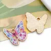 Mezcla de 12 Modelos de Animales Simulados Impresión de Gota de Aceite Mariposa Colorida Colgantes de Aleación Accesorios para Pulsera Llavero Joyería DIY
