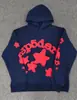 Sudadera con capucha de forro polar grueso de peso pesado 450 g, original de ultramar, para hombre, con estampado de espuma de Araña Sp5Der