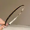 Diadema de Pedrería de Color Coreana Accesorios para el Cabello de Celebridad Cibernética Tocado Tejido a Mano Sello Elegante para el Cabello Diadema de Cristal con Perlas