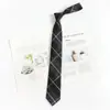 Corbata Gris para Mujer Estilo Japonés Rayas Cuadros Estilo Preppy Decoración de Corbata jk Retro Cremallera Estilo Camisa para Hombre No Necesita Atar