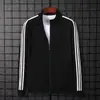 Conjunto deportivo de tres barras para primavera y otoño, moda para parejas, chaqueta informal, sudadera y pantalones, conjunto de dos piezas para hombre y mujer.