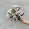 Flor Artificial 6 Cabezas Crisantemo Espinoso Ramo Decoración de Boda de Alta Gama Decoración con Flores Artificiales Accesorios de Fotografía Props Transfronterizo