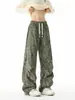 Pantalones de paracaidista de pana con camuflaje tie-dye para hombre, otoño, rectos, holgados, estilo americano, cargo de pierna ancha, pantalones casuales, estilo nuevo