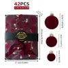 Novas Decorações de Árvore de Natal Dropshipping Transfronteiriço Tecido Veludo Pelúcia Bolas de Natal Flocadas Cor Vinho Enfeites