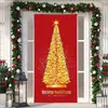 Cubierta de Puerta de Tela Elástica Cubierta de Puerta de Navidad Alegre Transfronteriza Tapiz Fondo de Tela de Regalo de Papá Noel para Fiesta Festiva