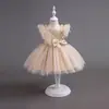 Nuevo Vestido Infantil para Niñas de Amazon Vestido de Niña Velos Abullonados Performance de Piano Vestido de Princesa Exclusivo Transfronterizo