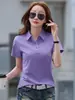 Algodón Nueva Camiseta de Media Manga Polo para Mujer con Cuello Ropa de Verano Deportiva Ocio Trabajo Solapa Top de Manga Corta