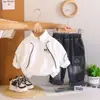 Roupas Infantis Conjunto de Roupa de Primavera para Meninos 2026 Novo Estiloso Bebê Meio Zíper Manga Longa Conjunto de Duas Peças Roupas Bonitas para Crianças