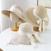 Chapéu de Palha Estilo Japonês Simples Elegante com Tira Tecida de Aba Larga Proteção Solar para Mulheres Verão Casual Versátil Chapéu Balde Proteção Solar Chapéu de Pescador para Férias Viagem